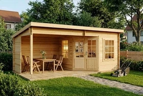 Alpholz Gartenhaus Carl-28 622x332cm natur