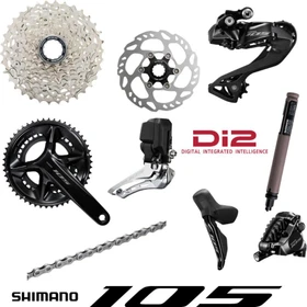 Shimano 105 Di2 R7170 mit hydraulischen Scheibenbremsen Komplettgruppe 2x12