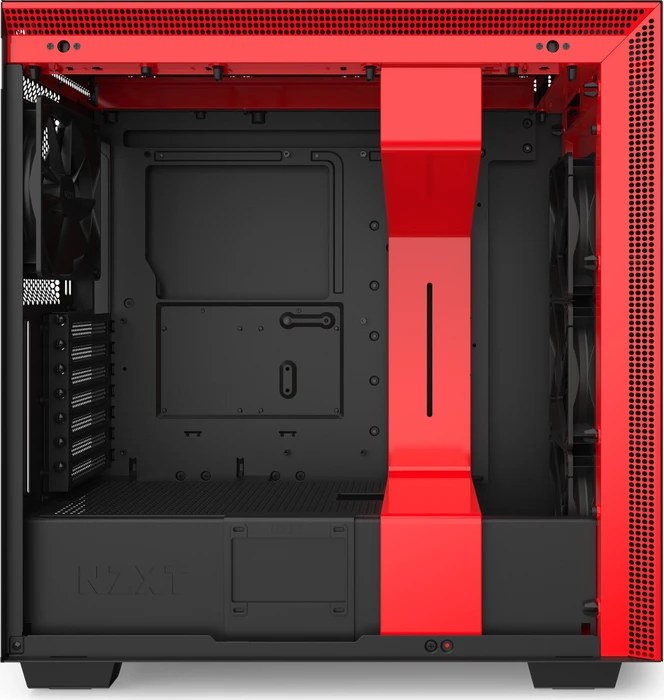 NZXT H710, schwarz/rot, Glasfenster