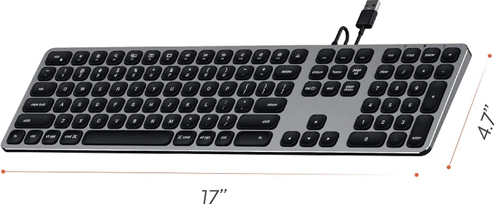 Satechi Aluminium Wired Keyboard, space gray, USB, US