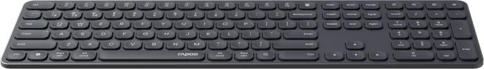 Rapoo E9810M Multi-mode Wireless Ultra-slim Keyboard, schwarz/grau, USB/Bluetooth, DE