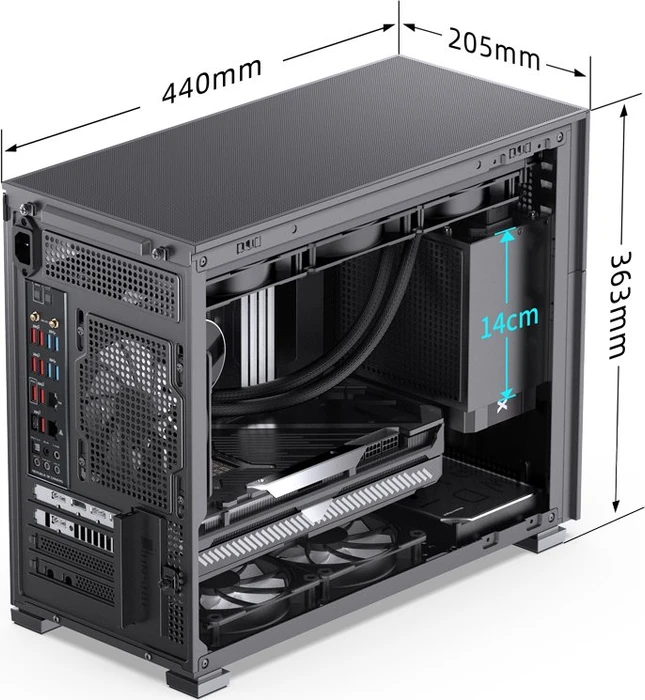 Jonsbo D31 Black, schwarz, Glasfenster