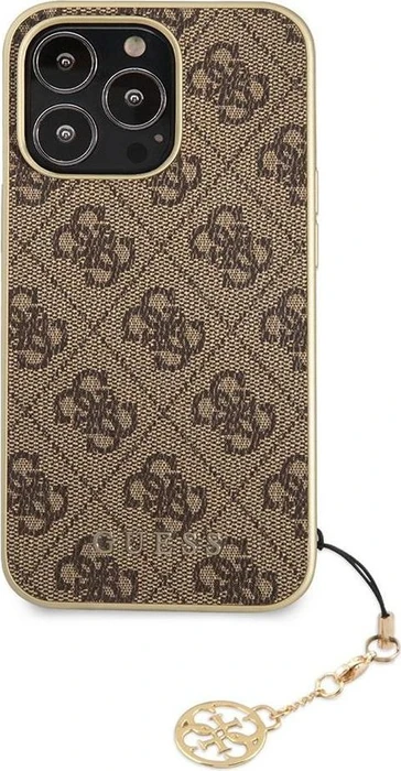Guess Hard Cover 4G Charms für Apple iPhone 13 Pro braun
