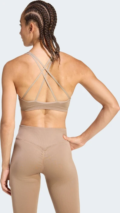 adidas Workout Essentials Knit Light Support Sport-BH chalky brown (Damen)