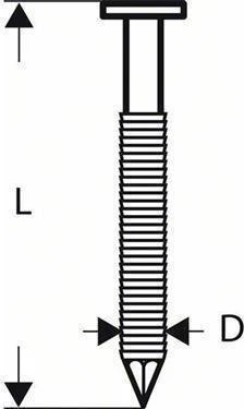 Bosch Professional SN21RK 60RG Rundkopf Streifennagel 21° gerillt geharzt verzinkt Tacker-Nägel, 60x2.8mm, 4000 Stück