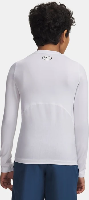 Under Armour HeatGear Armour Funktionsshirt langarm weiß/schwarz (Junior)