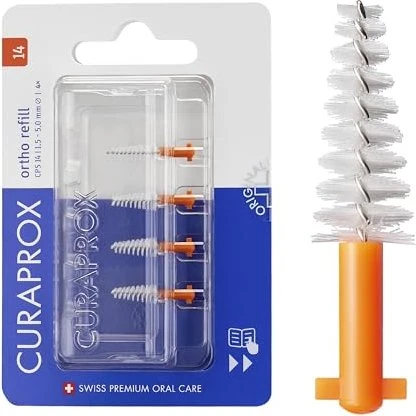 Curaden Curaprox CPS14 Interdentalbürste Ortho Ersatzbürsten, 4 Stück