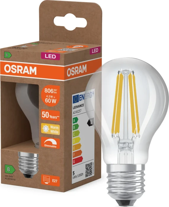 Osram Ledvance LED Classic A60 DIM 60 4.3W/827 E27