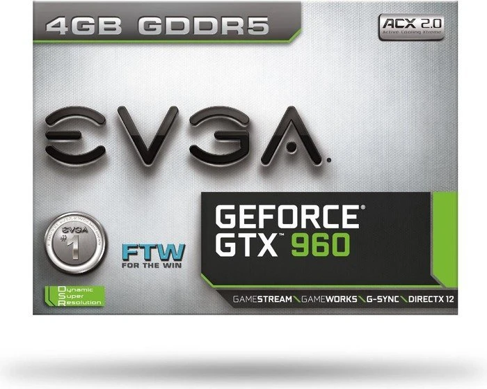 EVGA GeForce GTX 960 FTW ACX 2.0+, 4GB GDDR5, DVI, HDMI, 3x DP