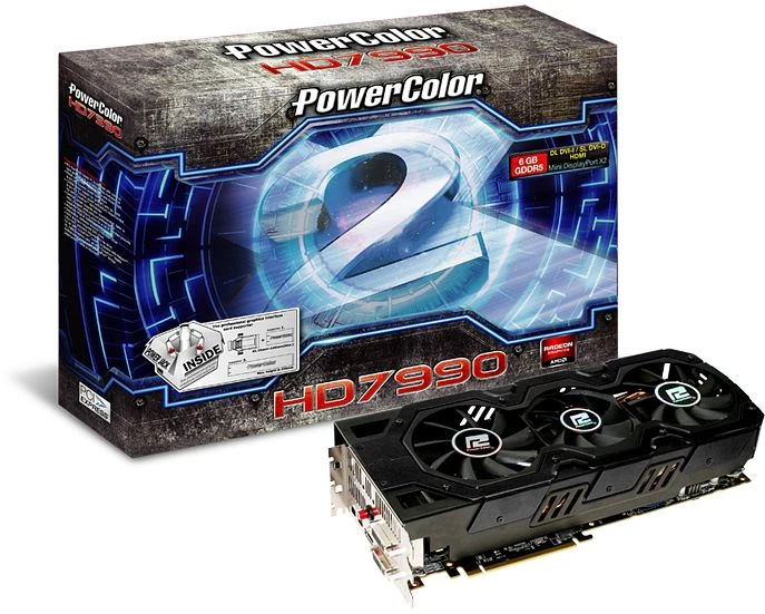 PowerColor Radeon HD 7990 [Tahiti XT], 2x 3GB GDDR5, 2x DVI, HDMI, 2x mDP