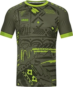 Jako Tropicana Funktionsshirt kurzarm khaki/neongrün
