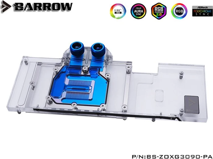 Barrow NVIDIA RTX 3090 LRC 2.0 Full Coverage GPU Water Block, Zotac 3090 X Gaming Aurora