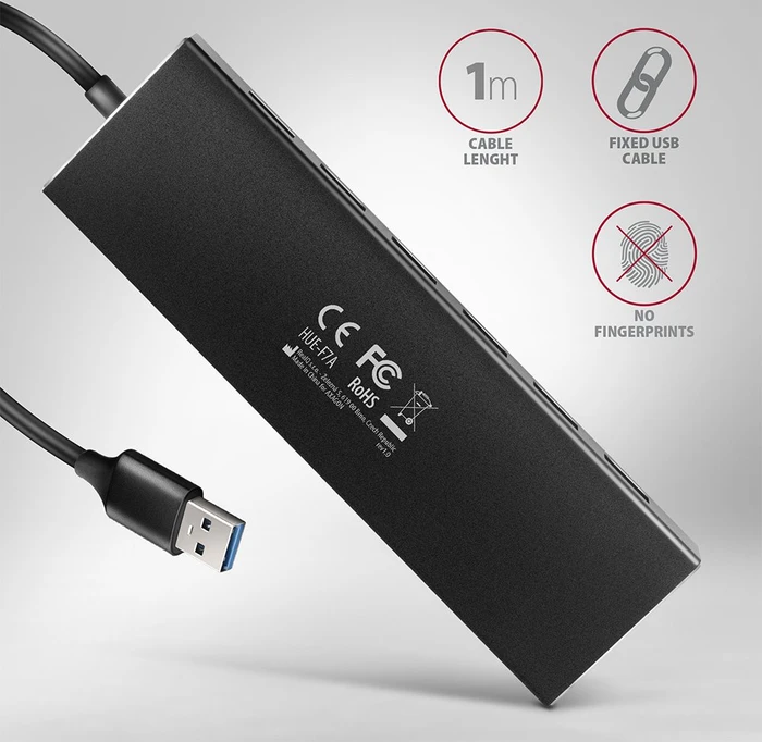 Axagon USB-Hub, 7x USB-A 3.0, USB-A 3.0 [Stecker]