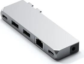 Satechi Pro Hub Mini Adapter, silver, 2x USB4 [Stecker] (ST-UCPHMIS)