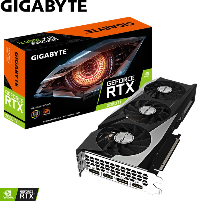 GIGABYTE GeForce RTX 3060 Ti Gaming Pro 8G (Rev. 2.0), 8GB GDDR6, 2x HDMI, 2x DP