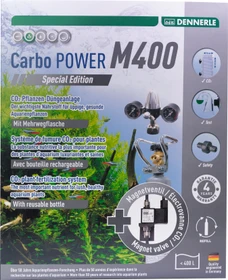 Dennerle Carbo POWER M400 Komplett-Set Special Edition, Präzisions-Druckminderer für Mehrweg CO2 Druckflaschen, mit 2x Manometer, mit Magnetventil
