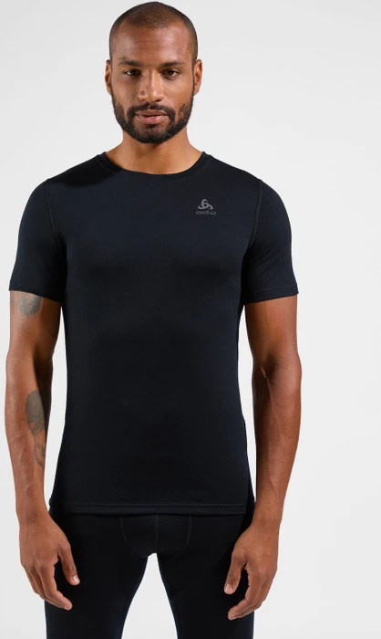 Odlo Natural Merino 200 Baselayer Funktionsshirt kurzarm schwarz (Herren)