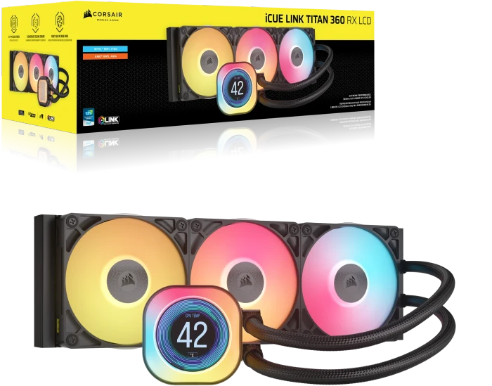 Corsair iCUE LINK Titan 360 RX LCD RGB, schwarz