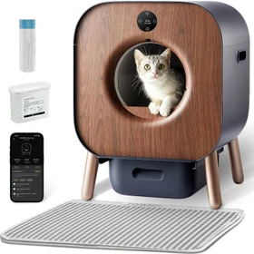 Pawbby P1 Ultra Katzentoilette, selbstreinigend, braun/anthrazit