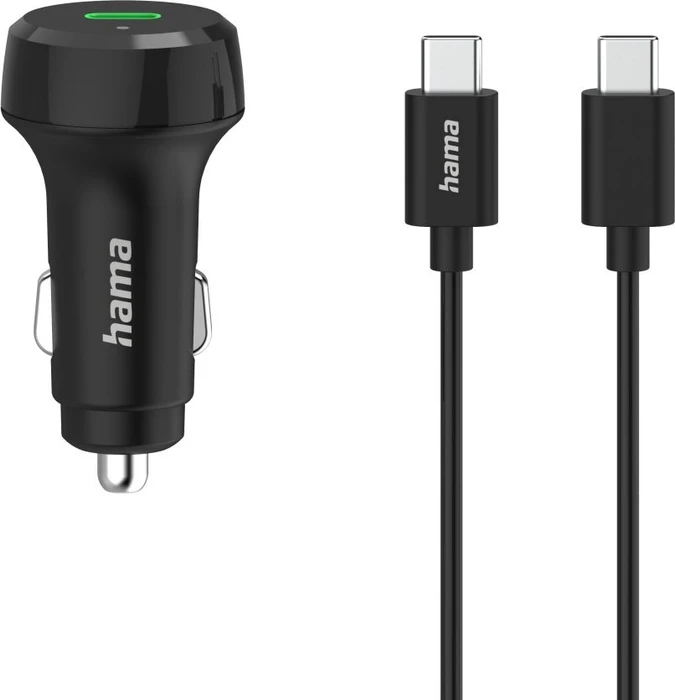 Hama Auto-Schnellladegerät mit Ladekabel USB-C PD/QC 25W 1m schwarz