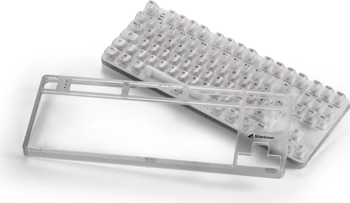 Sharkoon Crystal Shark, White, LEDs RGB, KKT Kang White V3, USB, DE