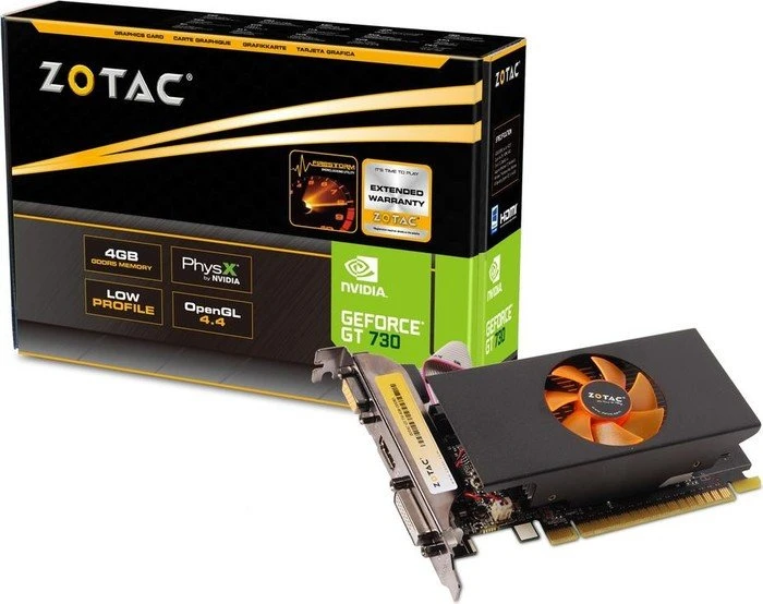 Zotac GeForce GT 730, 4GB GDDR5, VGA, DVI, HDMI