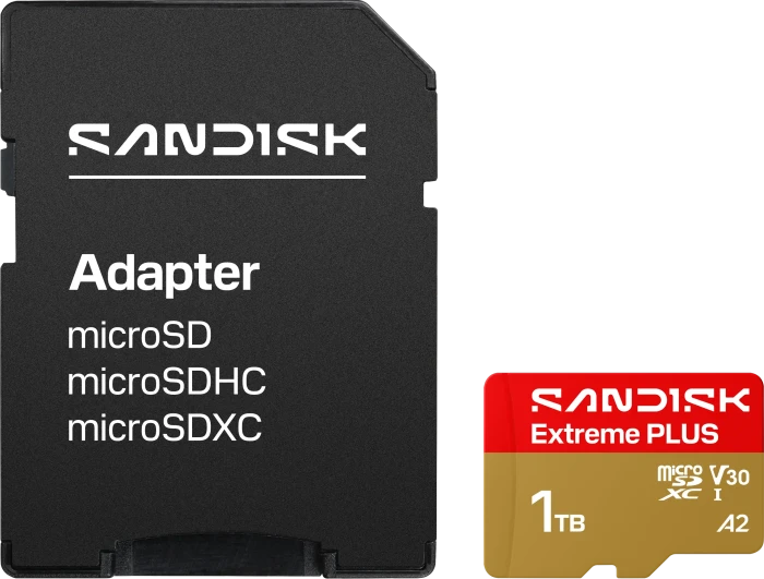 SanDisk Extreme PLUS R250/W170 1TB Kit, UHS-I, A2, Class 10