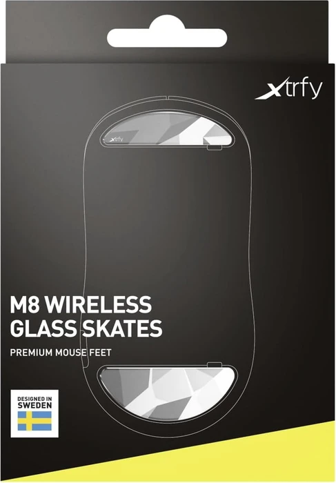 Cherry Xtrfy M8 Wireless Glass Skates, Mausgleiter, Litus White, grau/weiß
