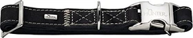 Hunter Hunting Alu-Strong Hundehalsung, Hundehalsband, Aluminium Steckverschluss, Leder, robust, weich, L, schwarz