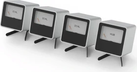 Streacom VU1 Dynamic Analogue Dials, Zeigermessgerät, Starter Kit, 1x Hub, 3x Dials, silber, 1.5", 4er-Pack