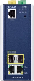 Planet TSN-900-2T2S Industrial Gigabit Managed Medienkonverter, 2x RJ-45, 2x SFP