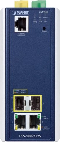 Planet TSN-900-2T2S Industrial Gigabit Managed Medienkonverter, 2x RJ-45, 2x SFP