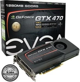 EVGA GeForce GTX 470 Superclocked+, 1.25GB GDDR5, 2x DVI, Mini HDMI (012-P3-1475)