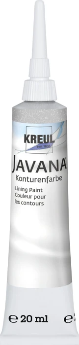 Kreul Javana Kontur Seidenmalfarbe Perlglanz-Effekt, silber, 20ml