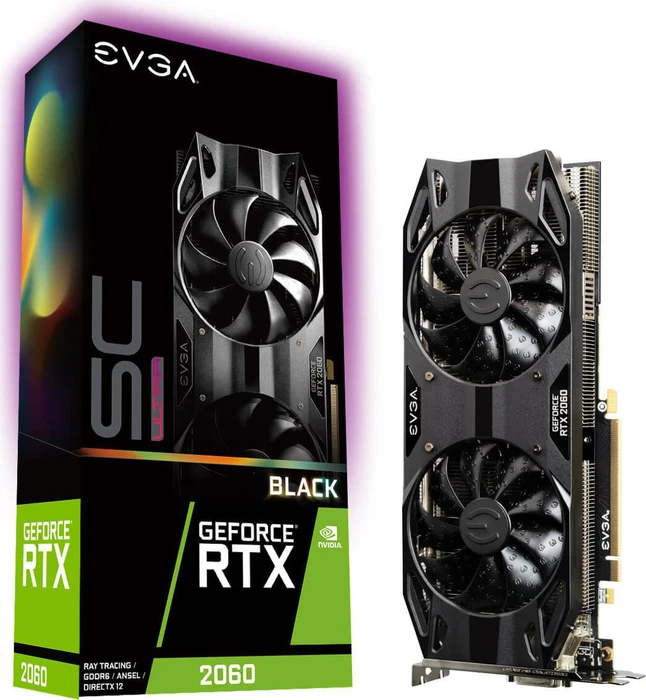 EVGA GeForce RTX 2060 SC Ultra Black Gaming, 6GB GDDR6, DVI, HDMI, 2x DP