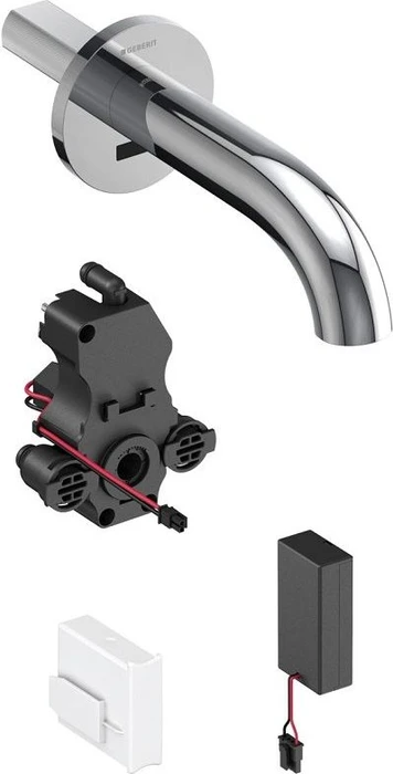 Geberit Piave Waschtischarmatur mit Batteriebetrieb 17cm für UP-Funktionsbox glanz-verchromt