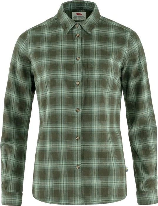 Fjällräven Övik Flannel Hemd langarm deep forest/patina green (Damen)