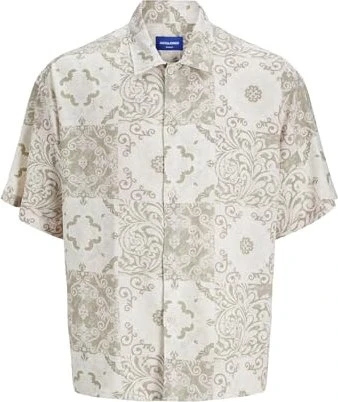 Jack & Jones Wide Fit Hemd kurzarm beige (Herren)
