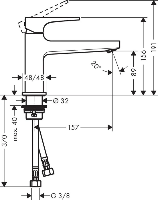 Hansgrohe Metropol Waschbeckenarmatur 100 mit Push-Open Ablaufgarnitur chrom