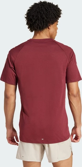 adidas Own The Run 3-Streifen Laufshirt kurzarm shadow red (Herren)