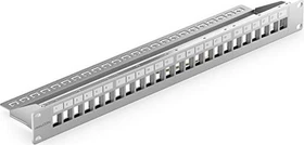 deleyCON Patchpanel für Keystone Module 19", 1HE, 24-Port, 19", 1HE, grau