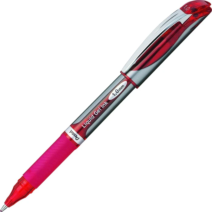 Pentel EnerGel BL110 1.0mm/0.5mm Gelroller rot/silber, 12er-Pack