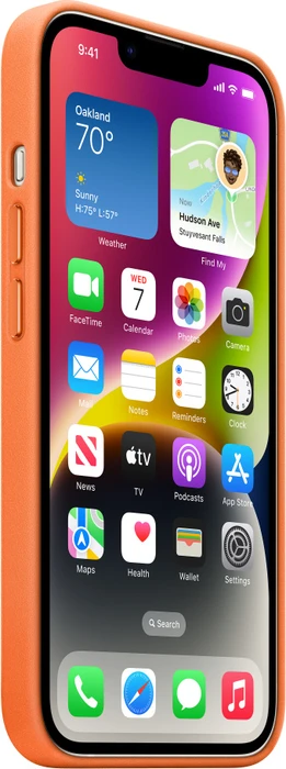 Apple Leder Case mit MagSafe für iPhone 14 orange