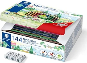 Staedtler Noris colour 185 Buntstift sortiert, Anspitzer, 144er-Set
