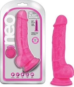 Blush Neo Dual Density Cock with Balls 7.5" pink
