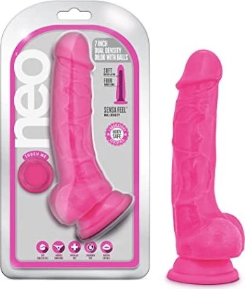 Blush Neo Dual Density Cock with Balls 7.5" pink