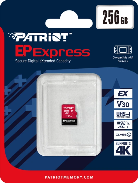 Patriot EP Express R800/W600 256GB, UHS-I U3, A1, Class 10, SD Express EX I