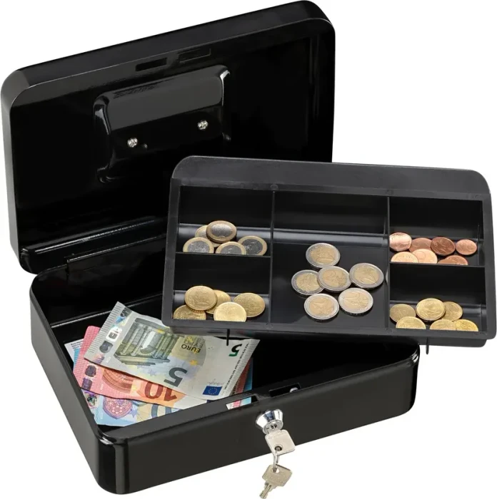 Burg-Wächter Money 5025 Geldkassette, schwarz, Schlüsselschloss