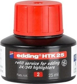 edding HTK25 Textmarker Tintenflasche rot, 25ml