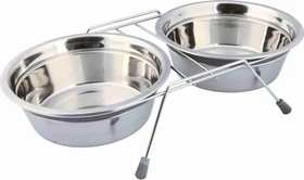 Trixie Napf-Set mit Klapperschutz, 21cm, 23cm, 1.5l, grau